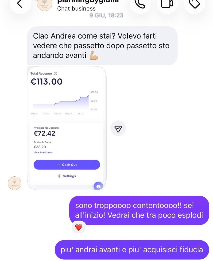 Screenshot Stan Store: 113 € di fatturato nelle prime settimane